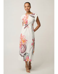 Geneva Twist Midi Dress Nautilus Bloom