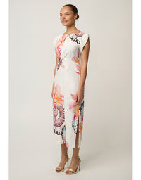 Geneva Twist Midi Dress Nautilus Bloom