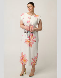 Geneva Twist Midi Dress Nautilus Bloom