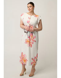 Geneva Twist Midi Dress Nautilus Bloom