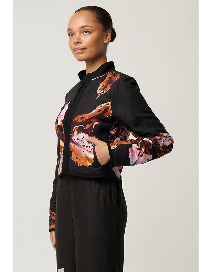 Delray Reversible Embroidered Jacket - Sunset Orchid