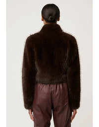 Dawn Faux Fur Cropped Jacket Walnut