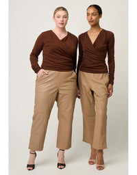 Aster Lyocell Stretch Wrap Top Mocha