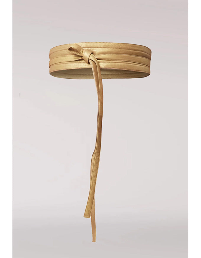 Milton Wrap Belt Gold Leather