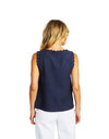 Lucy Linen Scallop Top Navy