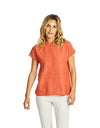 Jade Linen Trim Top Sienna