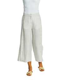 Gaby Linen Button Culotte Flax