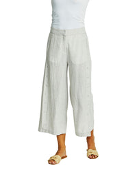 Gaby Linen Button Culotte Flax