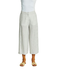 Gaby Linen Button Culotte Flax