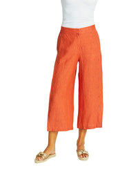 Gaby Linen Button Culotte Sienna