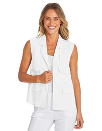 Quinn Linen Vest White