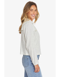 Belinda Stripe Jacket - Ivory/Navy