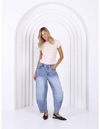 Carson Barrel Jean Light Wash Denim