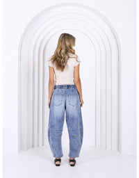 Carson Barrel Jean Light Wash Denim