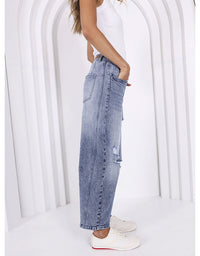 Theo Barrel Jeans - Light Wash Denim