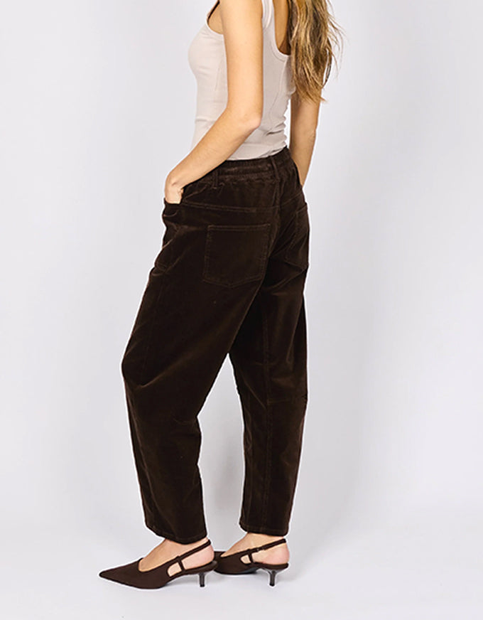 Leo Barrel Jeans - Chocolate Cord