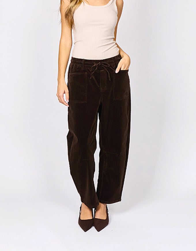 Leo Barrel Jeans - Chocolate Cord