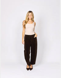 Leo Barrel Jeans - Chocolate Cord