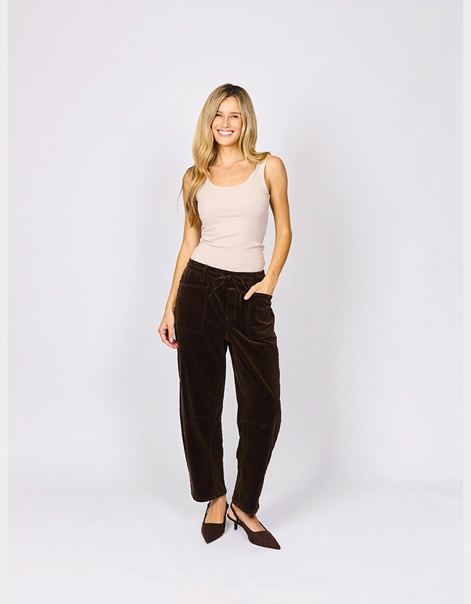 Leo Barrel Jeans - Chocolate Cord