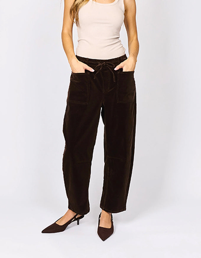Leo Barrel Jeans - Chocolate Cord