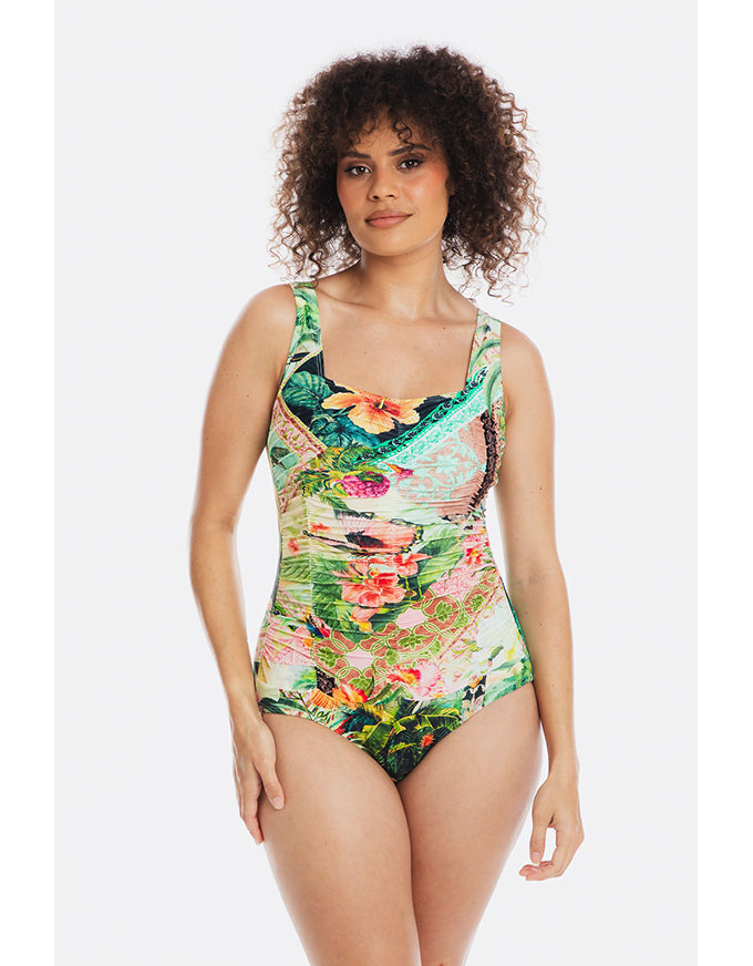Fiji Gathered Square One Piece