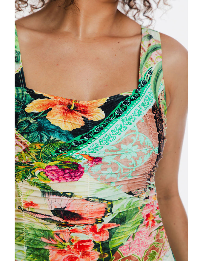 Fiji Gathered Square One Piece