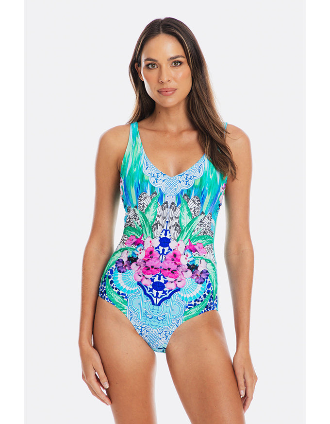 Granada V Neck Plunge One Piece
