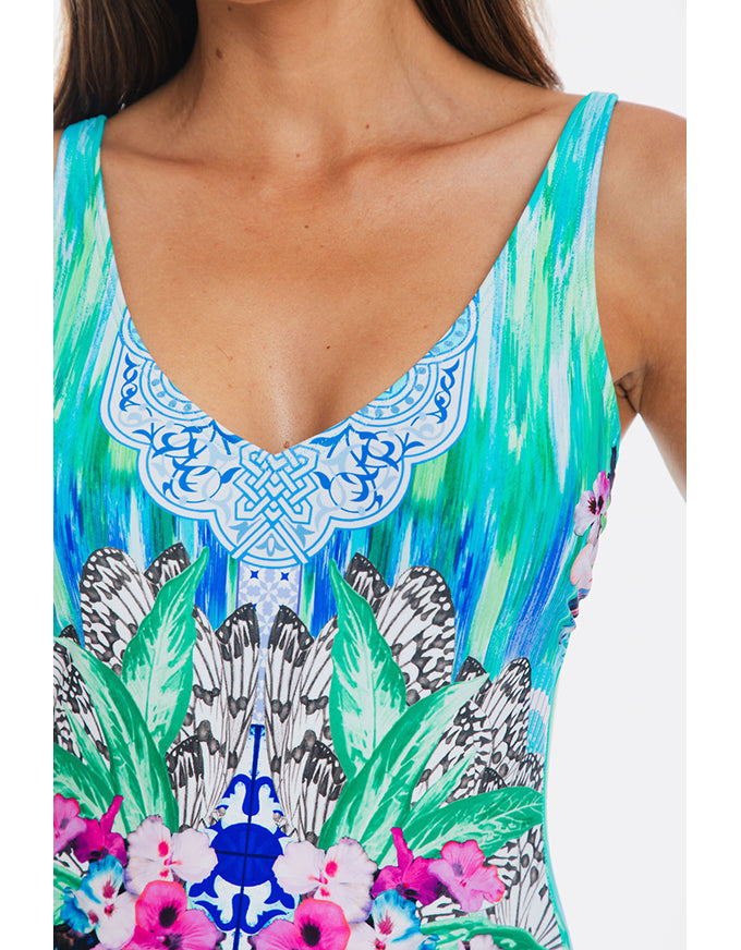 Granada V Neck Plunge One Piece