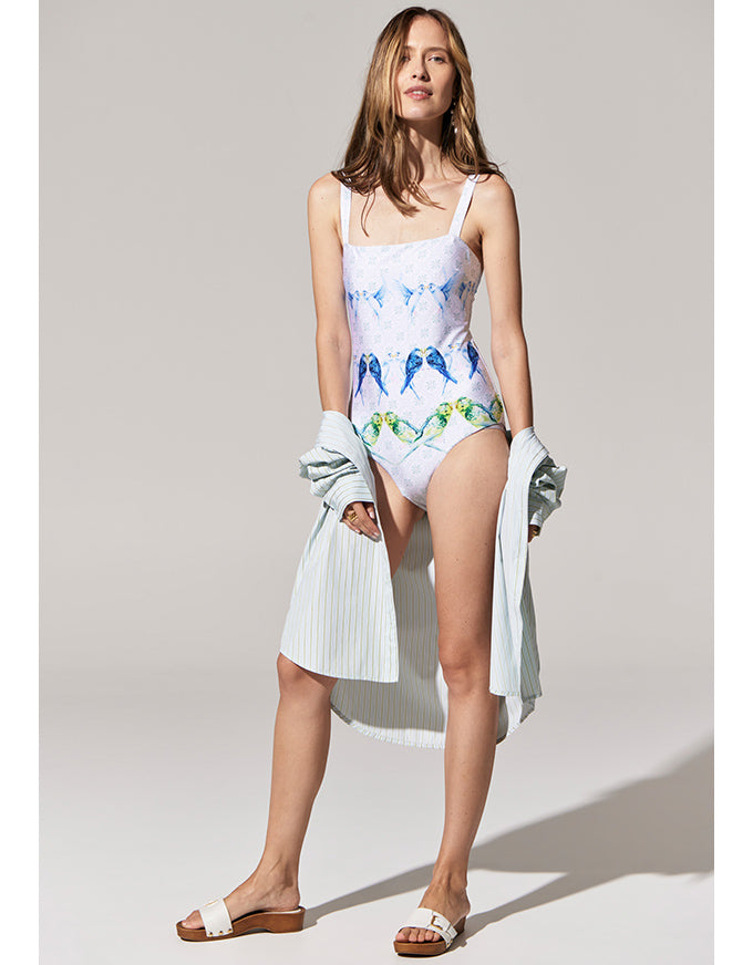 Barrie Bird Print One Piece