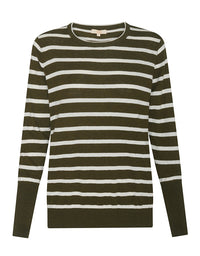 Liora Knit Khaki/Pebble Stripe