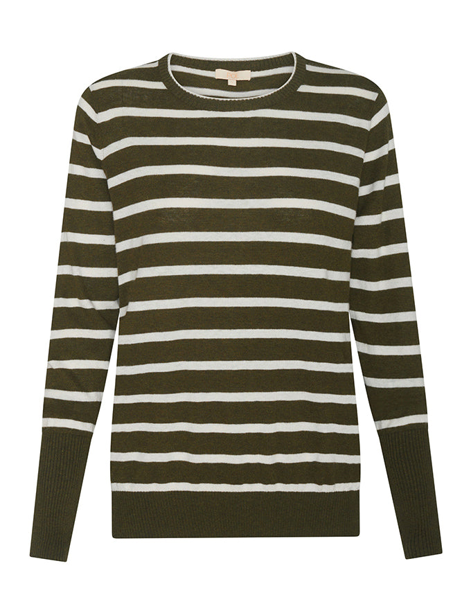 Liora Knit Khaki/Pebble Stripe