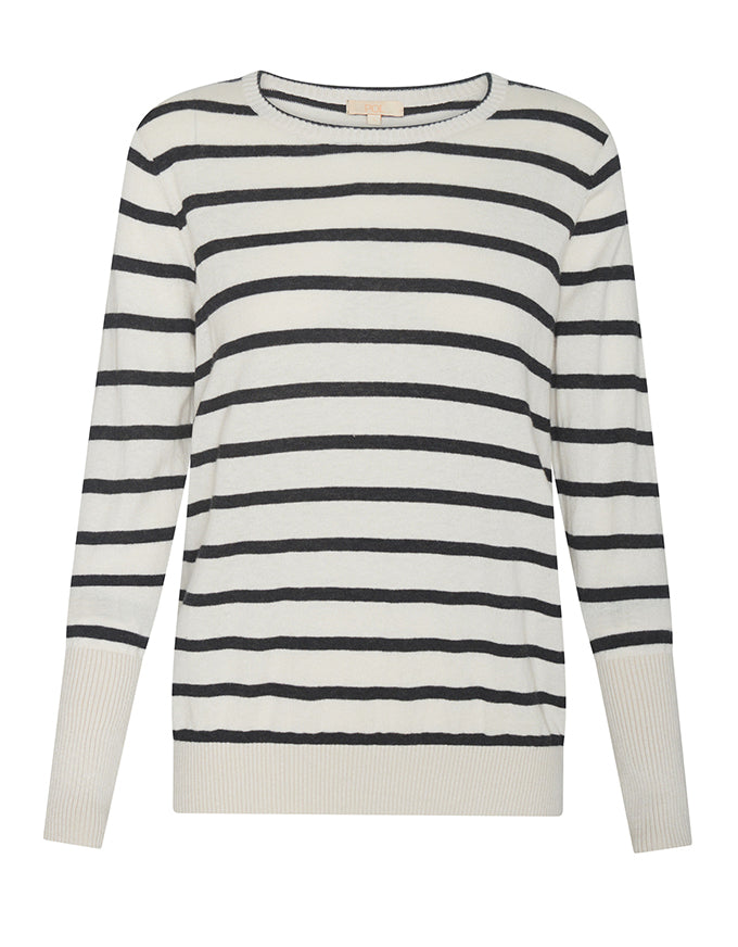 Liora Knit Pebble/Charcoal Stripe