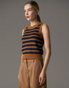 Utopia Knit Vest Stripe Toffee Multi