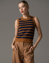 Utopia Knit Vest Stripe Toffee Multi