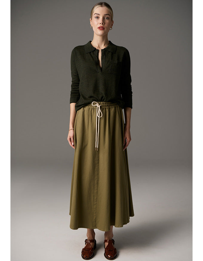 Bennet Polo Knit Lurex Khaki