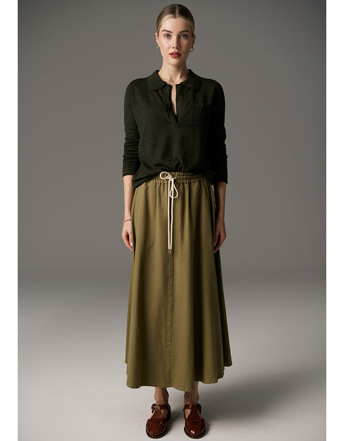 Bennet Polo Knit Lurex Khaki