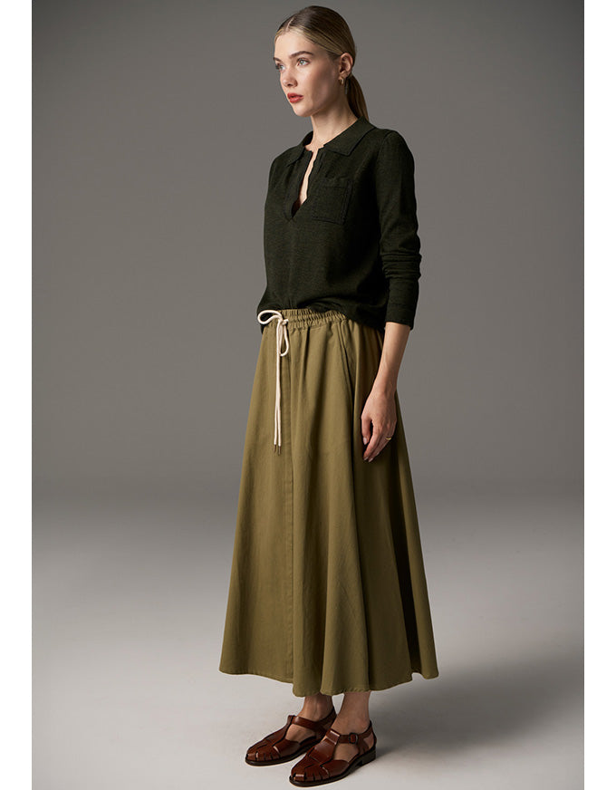 Bennet Polo Knit Lurex Khaki