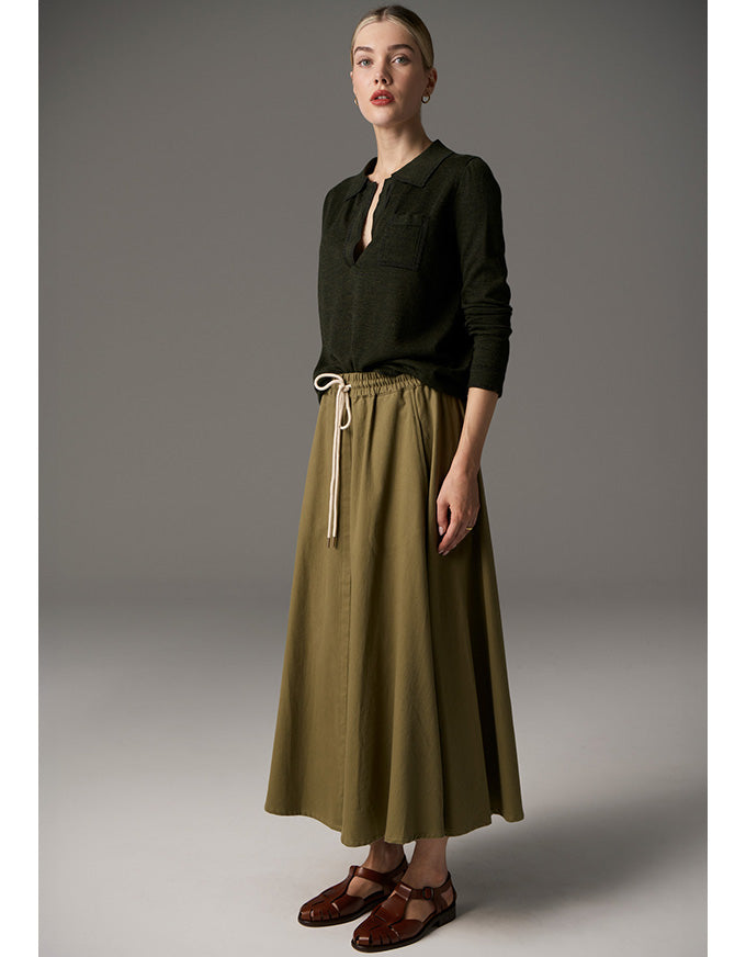 Bennet Polo Knit Lurex Khaki