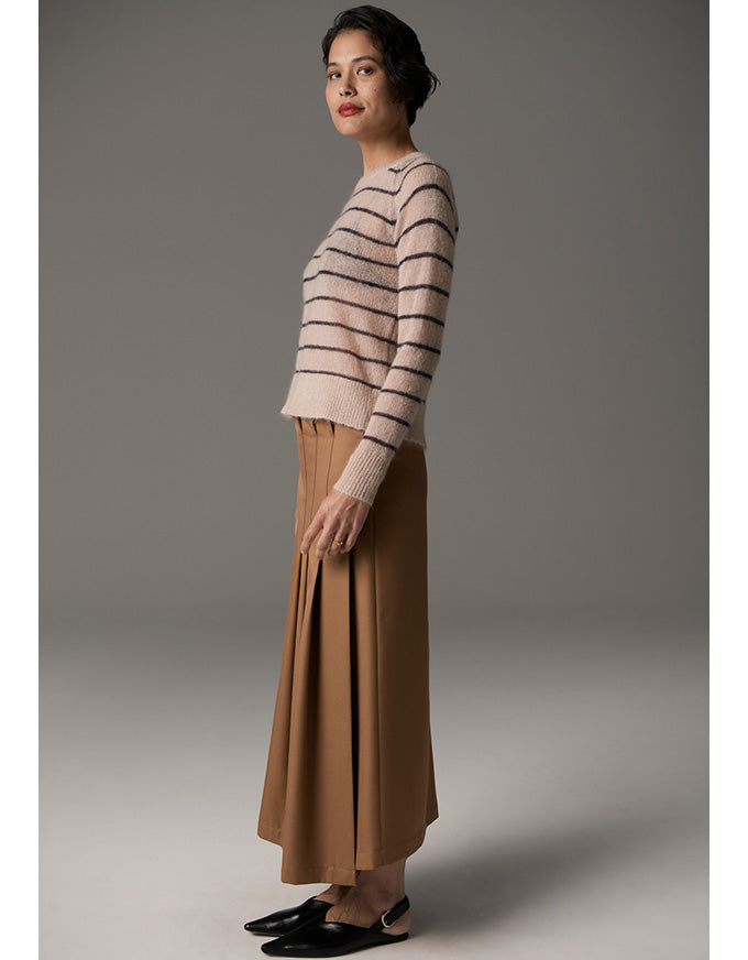 Maia Stripe Knit Blush/Charcoal