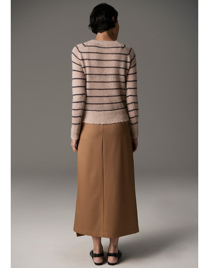 Maia Stripe Knit Blush/Charcoal