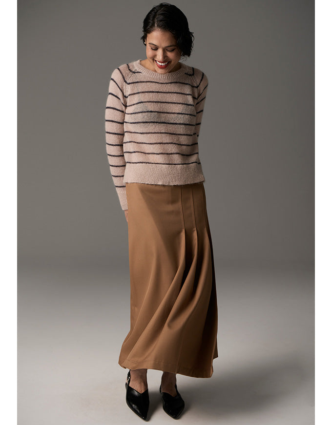 Maia Stripe Knit Blush/Charcoal