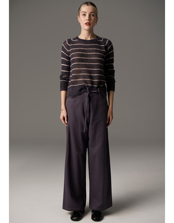 Maia Stripe Knit Charcoal/Blush