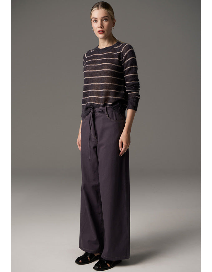 Maia Stripe Knit Charcoal/Blush