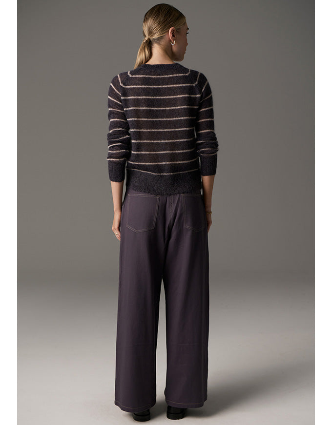 Maia Stripe Knit Charcoal/Blush