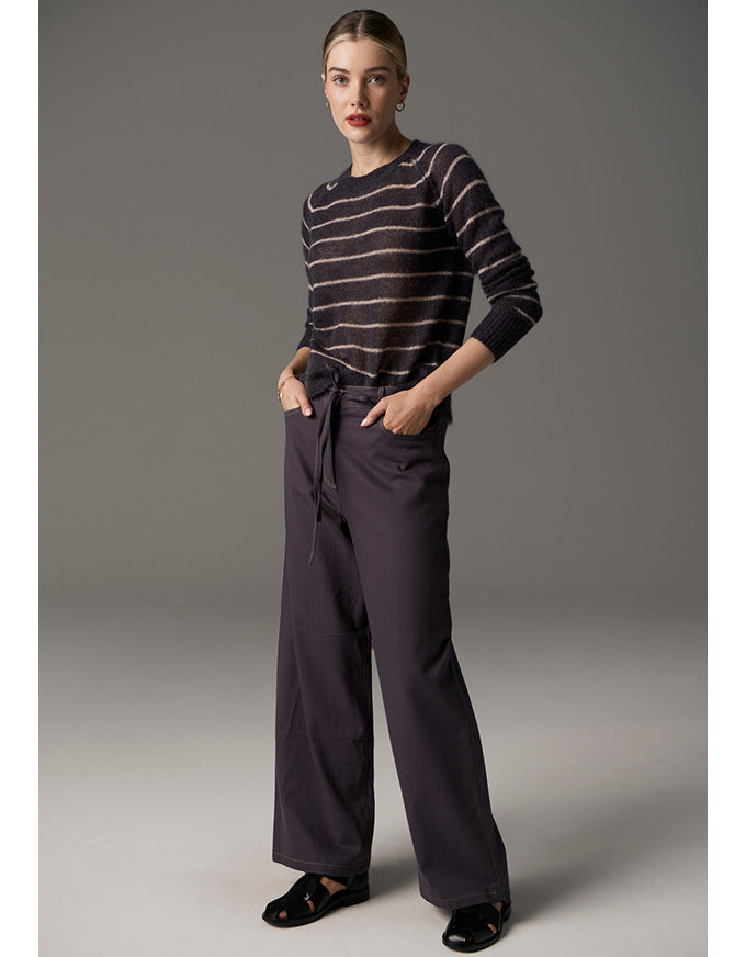 Maia Stripe Knit Charcoal/Blush