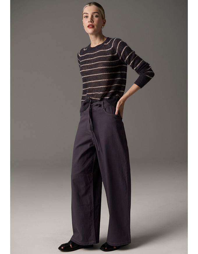Maia Stripe Knit Charcoal/Blush