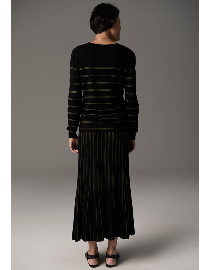Gizelle Knit Lurex Black/Khaki