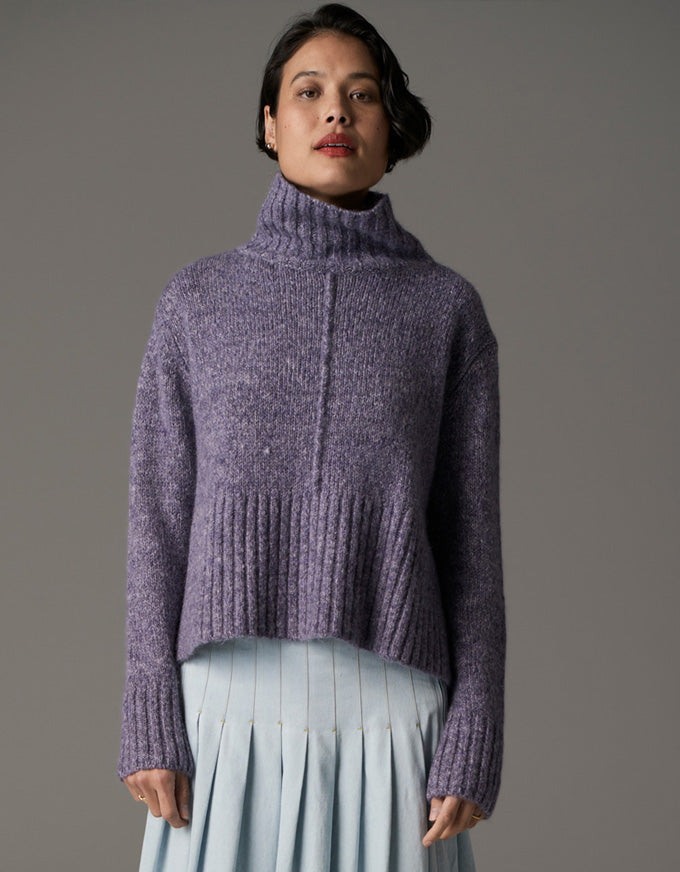 Grove High Neck Knit Denim