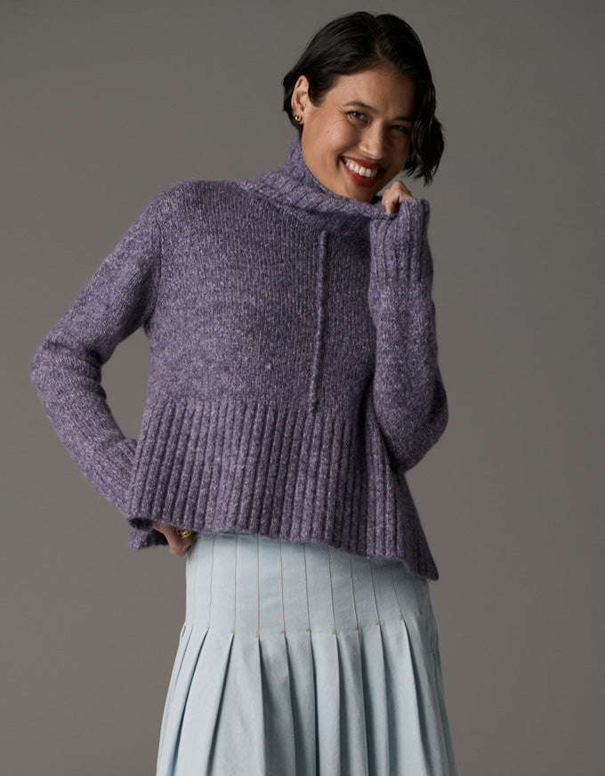 Grove High Neck Knit Denim