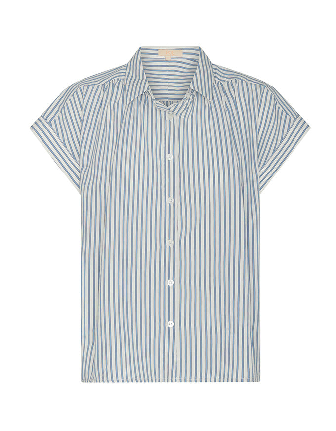 Vera Cap Sleeve Shirt Blue Stripe